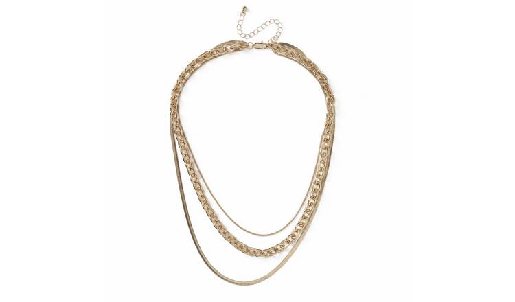 Freedom Gold Chunky Paperlink Layered Chain