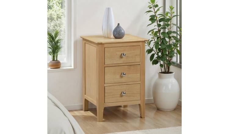 Julian Bowen Cotswold 3 Drawer Bedside Table - Light Oak