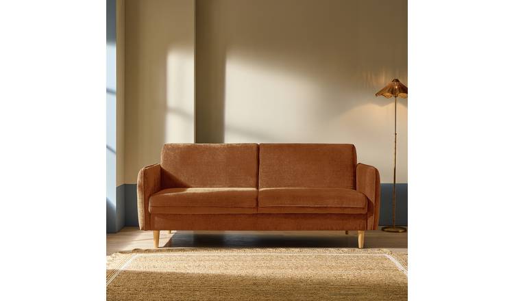 Habitat Terry Fabric 3 Seater Clic Clac Sofa Bed - Tobacco