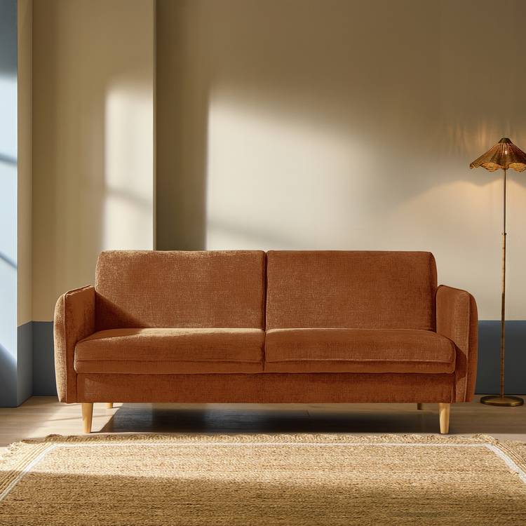 Habitat Terry Fabric 3 Seater Clic Clac Storage Sofa Bed - Tobacco 0