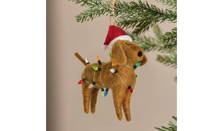 Argos Home Felt Dog Hanging Christmas Ornament