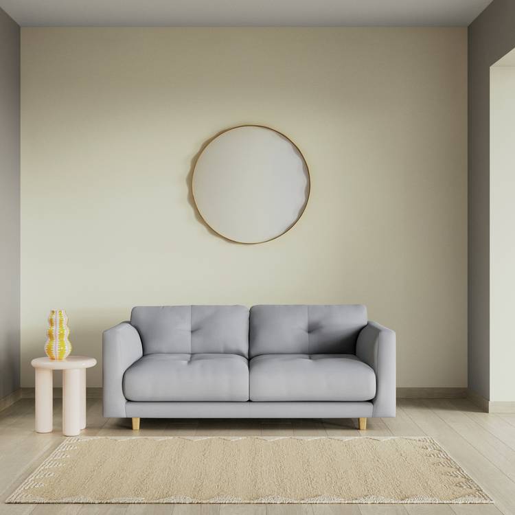 Habitat Emely Fabric 2 Seater Sofa - Grey - Ash Leg 0