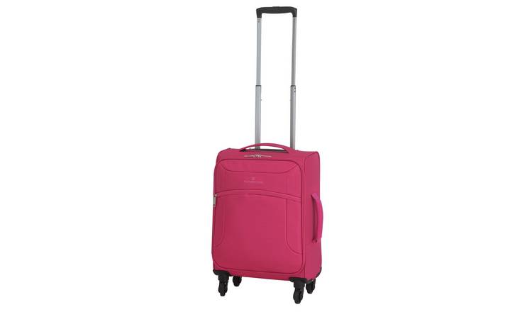 Buy Featherstone 4 Wheel Soft Cabin Size Suitcase Pink Suitcases Argos