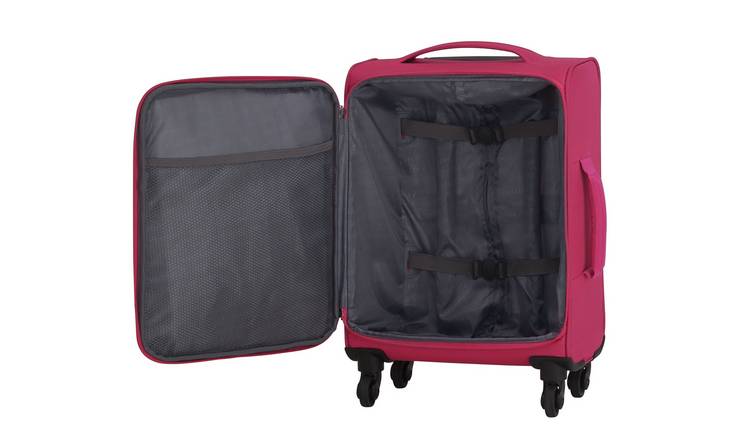 Buy Featherstone 4 Wheel Soft Cabin Size Suitcase Pink