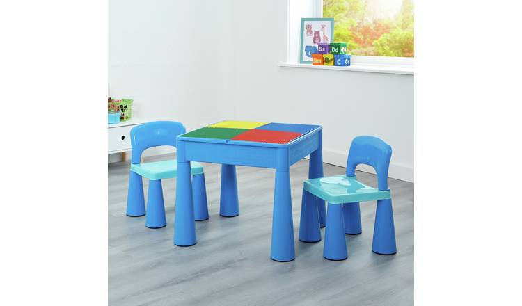 Liberty House Toys Kids 5-in-1 Table & 2 Chairs - Blue