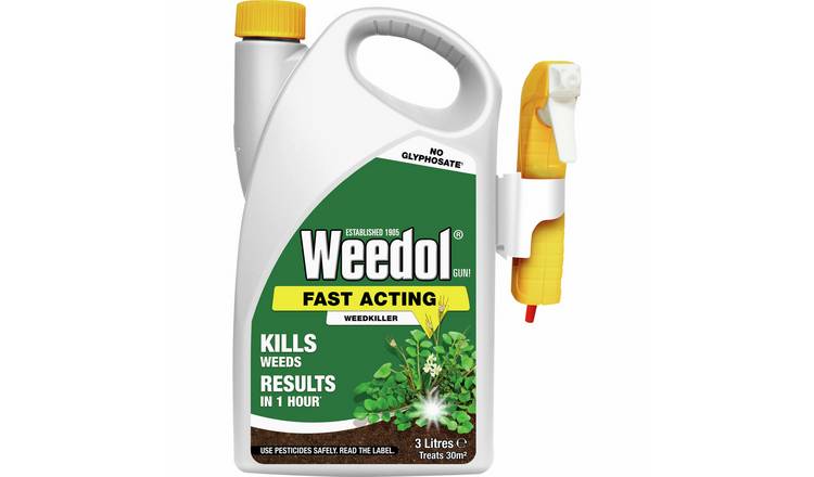 Weedol Gun Fast Acting Weedkiller with Manual Sprayer - 3L