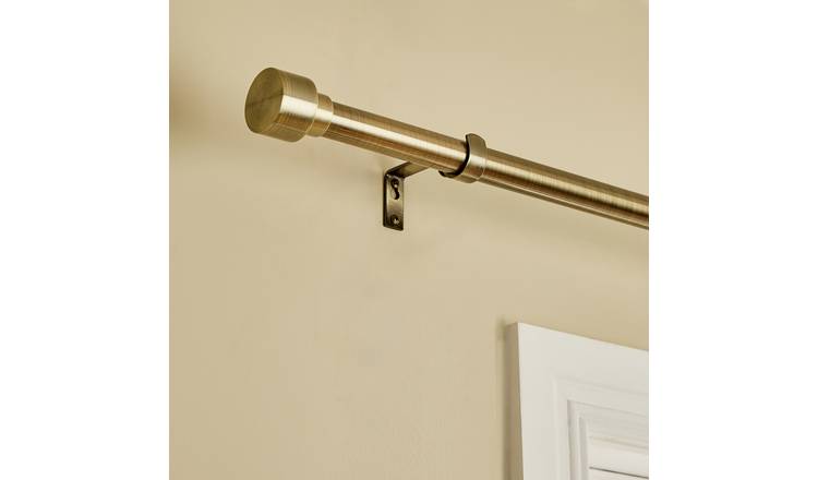 Argos Home Extendable Metal Stud Antique Brass Curtain Pole - 165 - 300cm