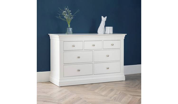 Julian Bowen Clermont 7 Drawer Chest - Off White