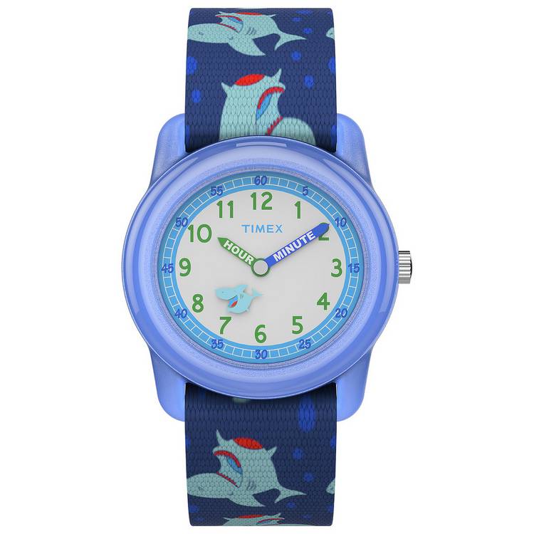Timex Time Machines Blue Shark Print Strap Kids Watch 0