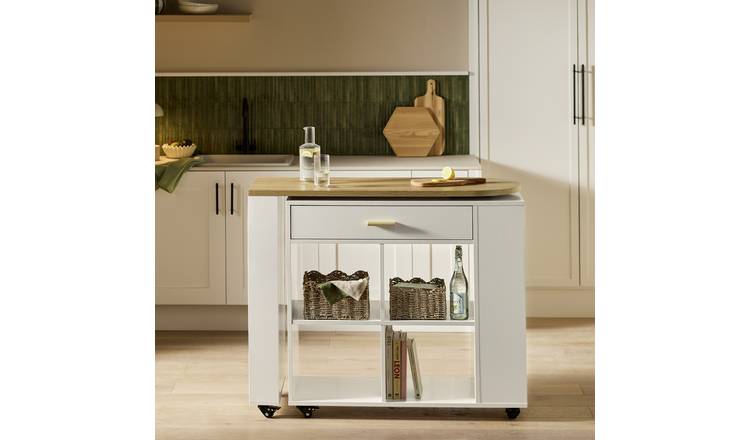 Argos Home Squares Wooden Bar Island - White