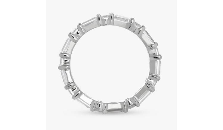 Revere Sterling Silver Baguette Eternity Band Ring - Small