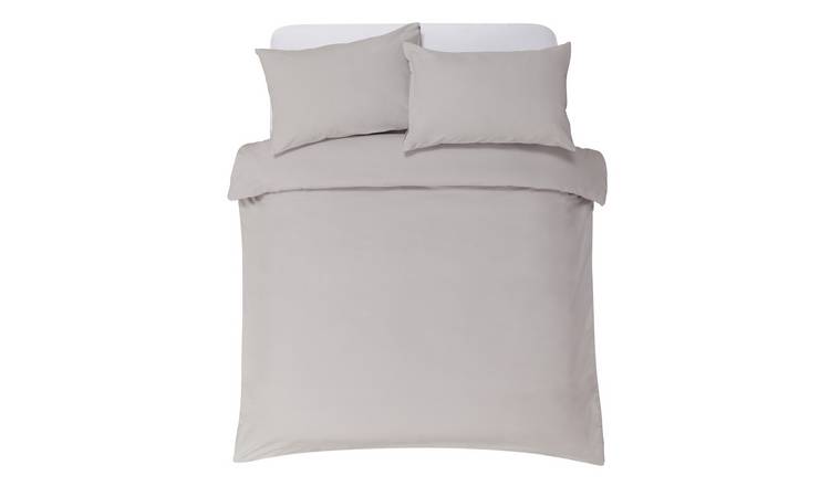Habitat Soft and Cosy Brushed Cotton Grey Bedding Set - D