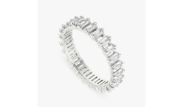 Revere Sterling Silver Baguette Full Eternity Ring - Medium
