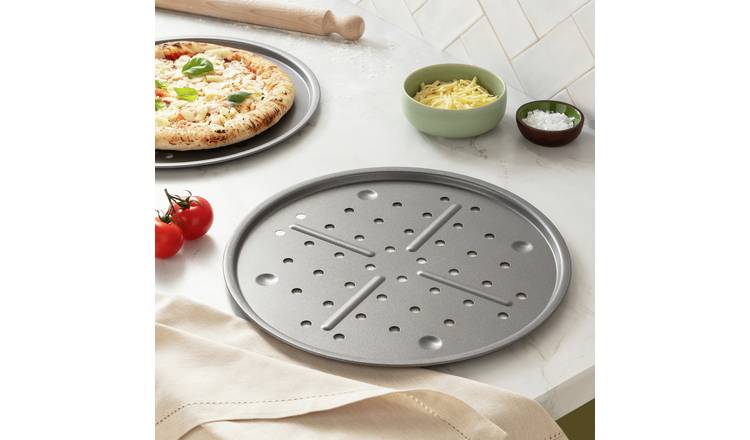 Argos Home 33cm Steel Pizza Tray - 2 Piece