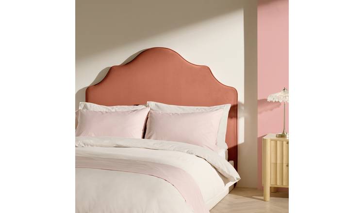 Habitat Daphne Velvet Kingsize Headboard - Pink
