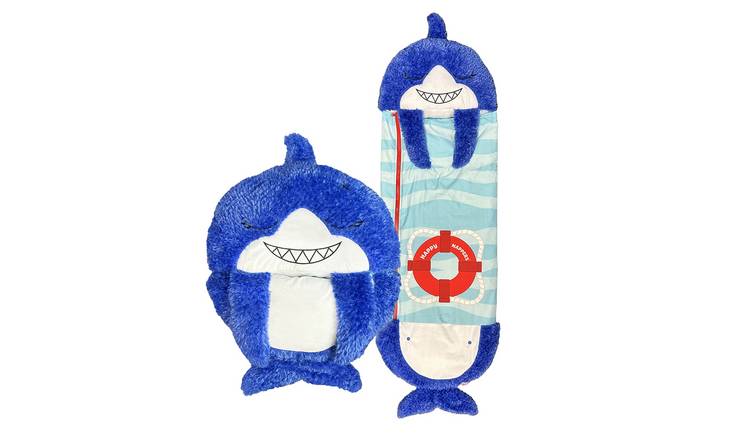Happy Nappers Blue Shark Large S4 Sleeping Bag Plush Toy