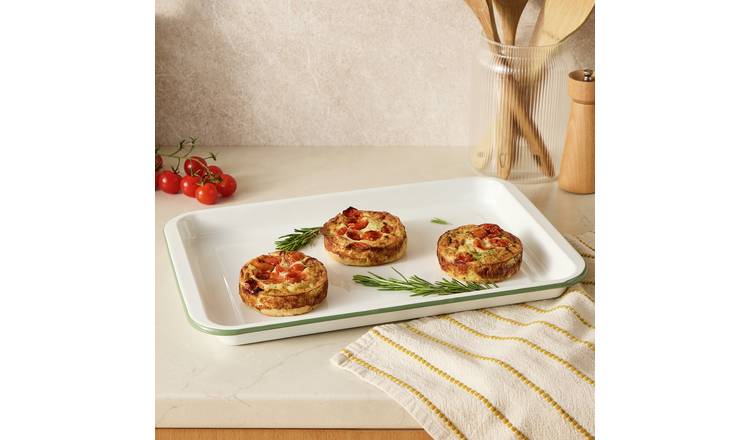 Argos Home 42cm Enamel Oven Tray - White