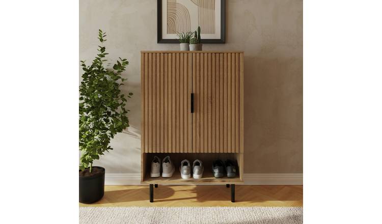 GFW Nervata 2 Door Shoe Storage Cabinet – Natural