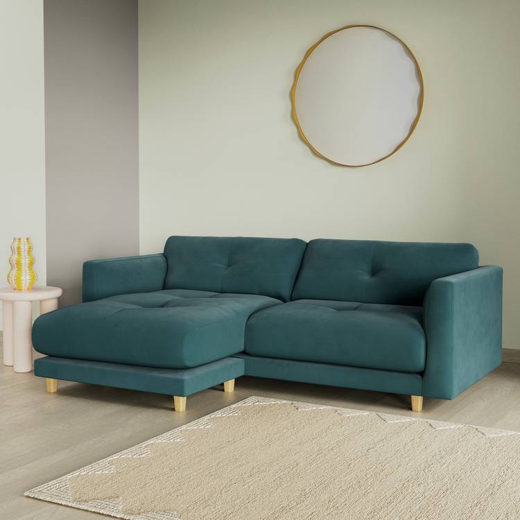 Habitat Emely Reversible Chaise Sofa - Teal - Ash Leg 0