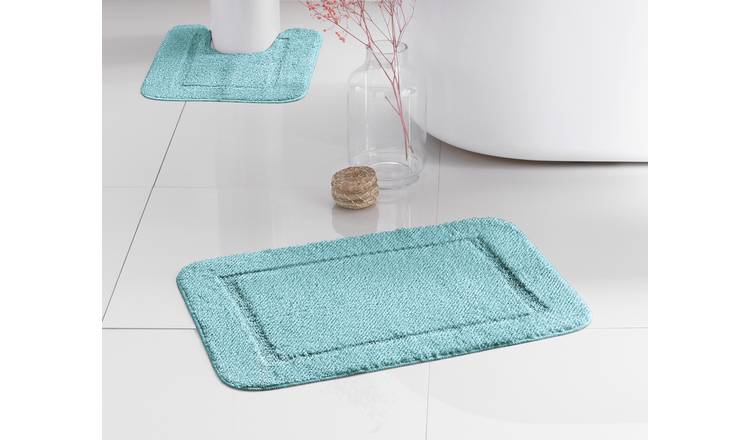 Aqua, Microfibre Supersoft Bath Mat - 3 Piece Set