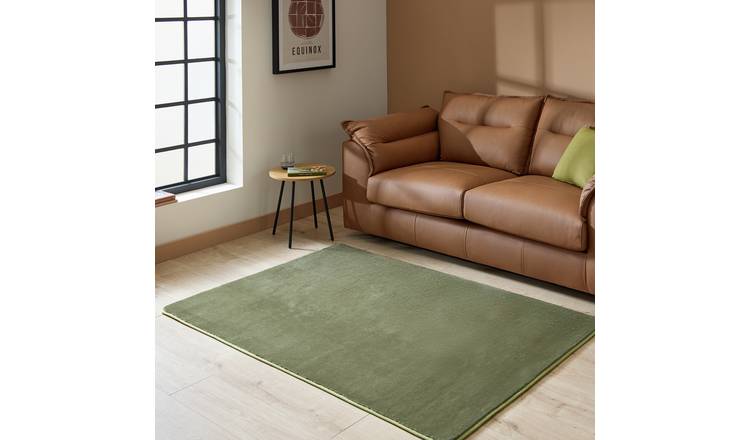 Argos Home Microplush Moss Green Rug - 120x170cm