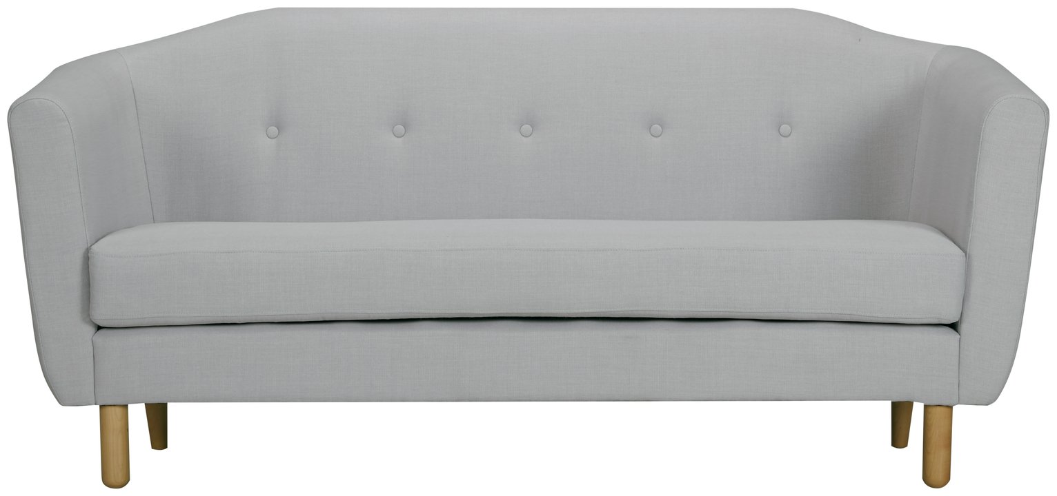 Argos Home Elin 3 Seater Fabric Sofa - Light Grey