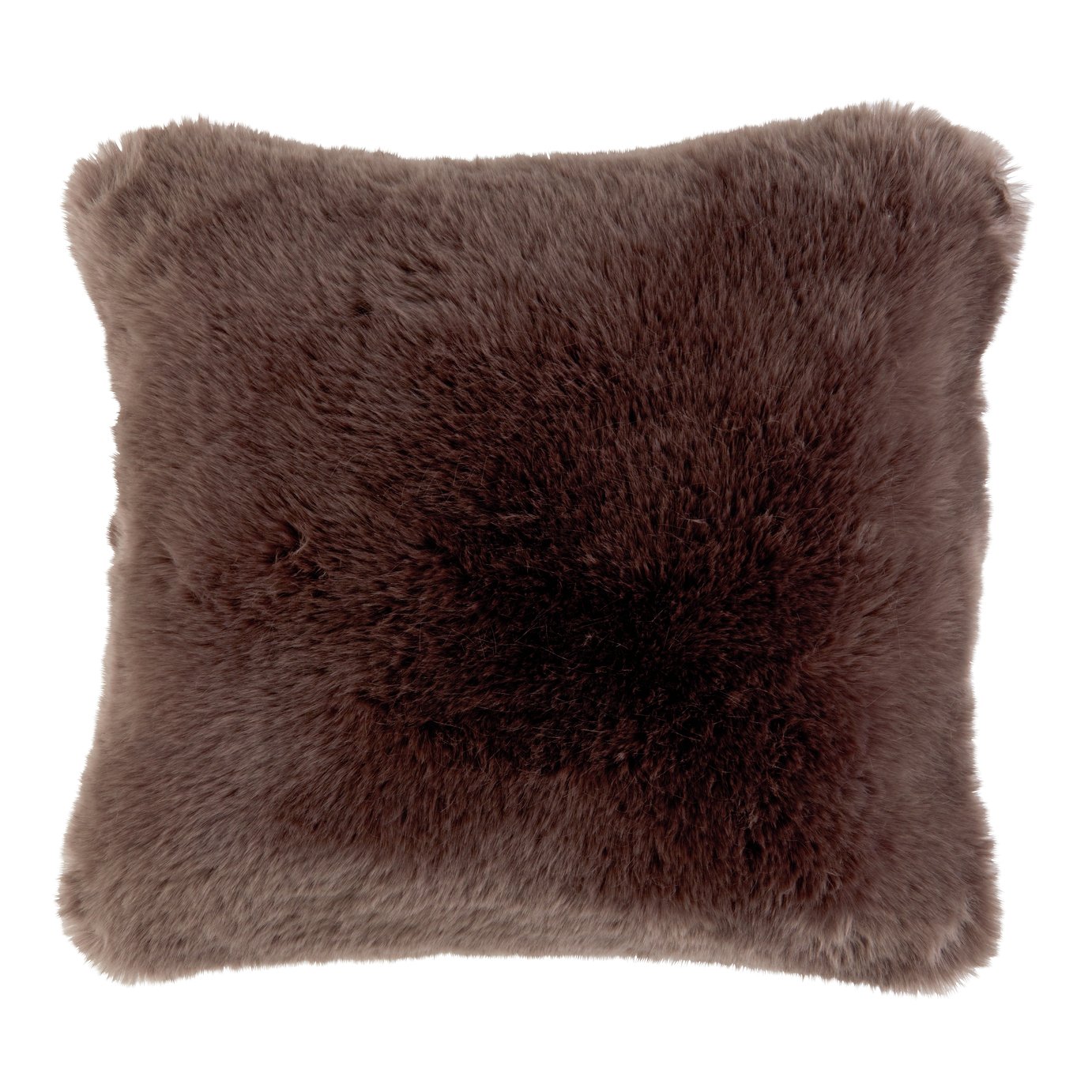 Argos Home Premium Faux Fur Cushion - Brown