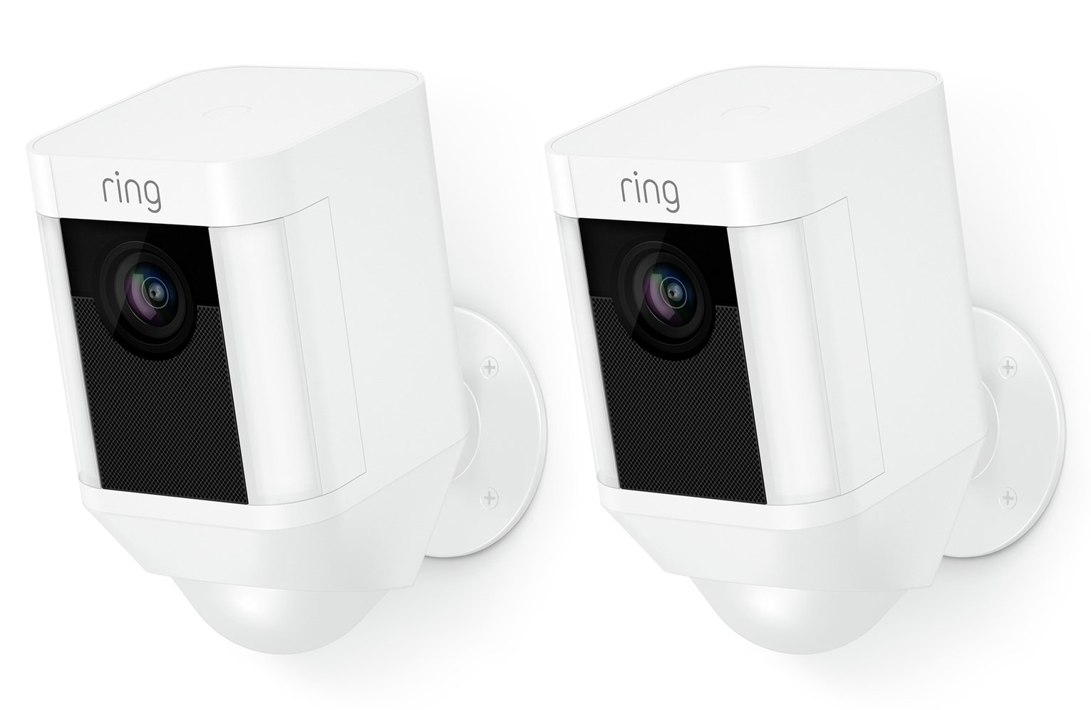 Ring Spotlight Battery Powered Security Camera -2 Pack White