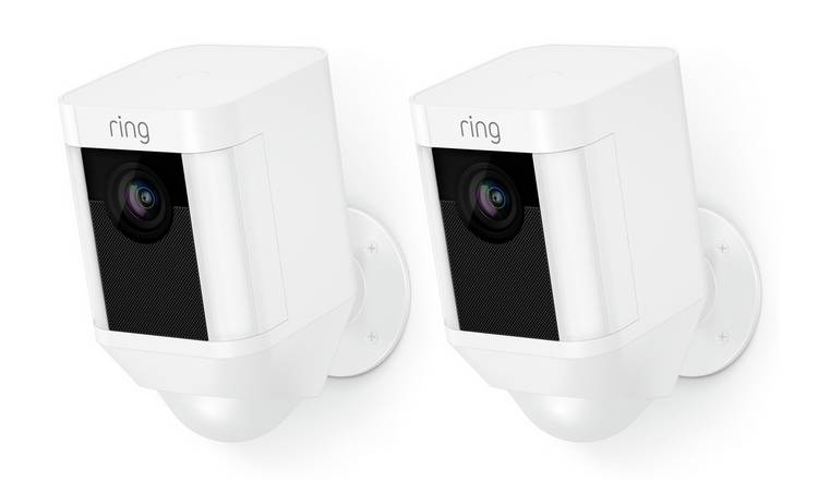 Ring Spotlight Battery Powered Security Camera -2 Pack White