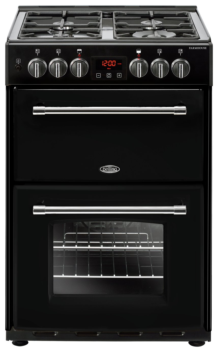 Belling Farmhouse 60DF 60cm Dual Fuel Range Cooker - Black