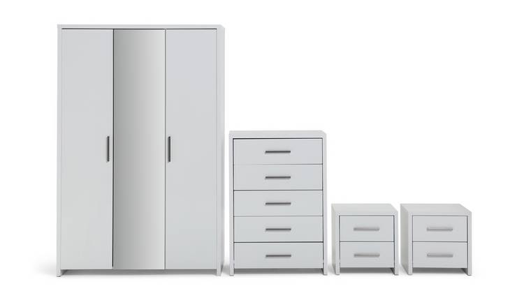 Buy Argos Home Broadway Gloss 4 Piece 3 Door Wardrobe Set White Bedroom Furniture Sets Argos