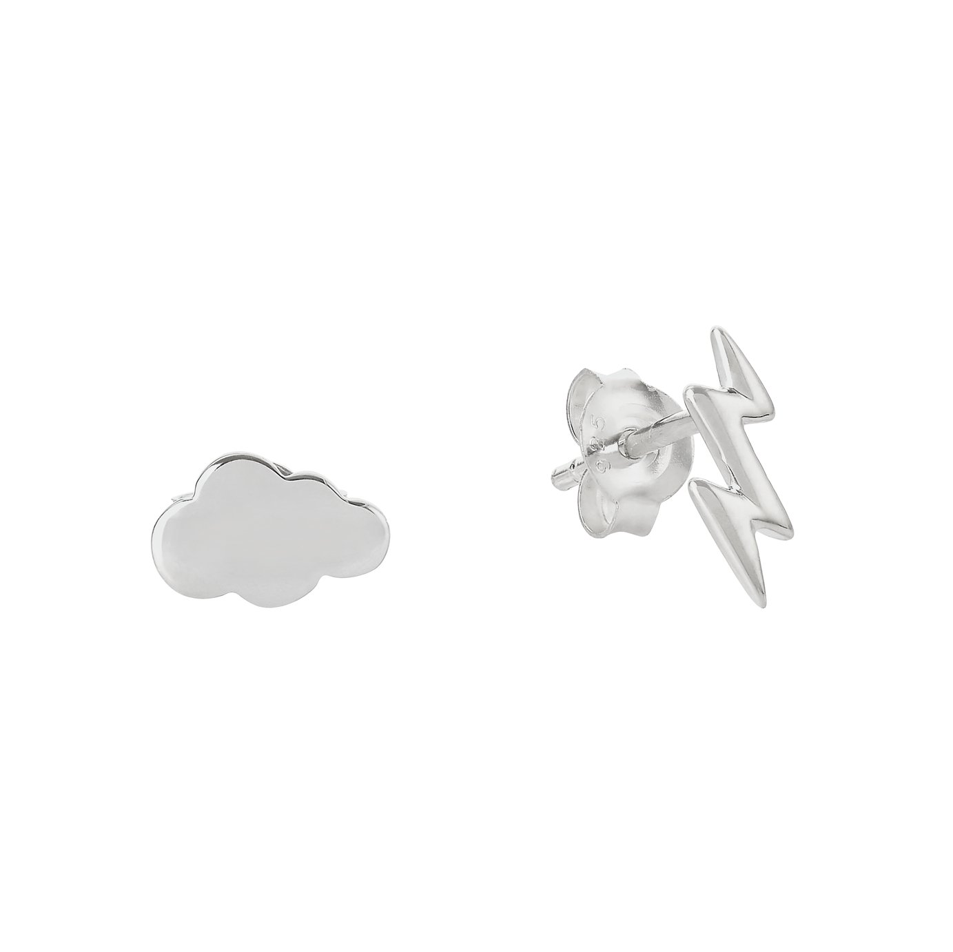 Revere Sterling Silver Cloud and Thunder Stud Earrings