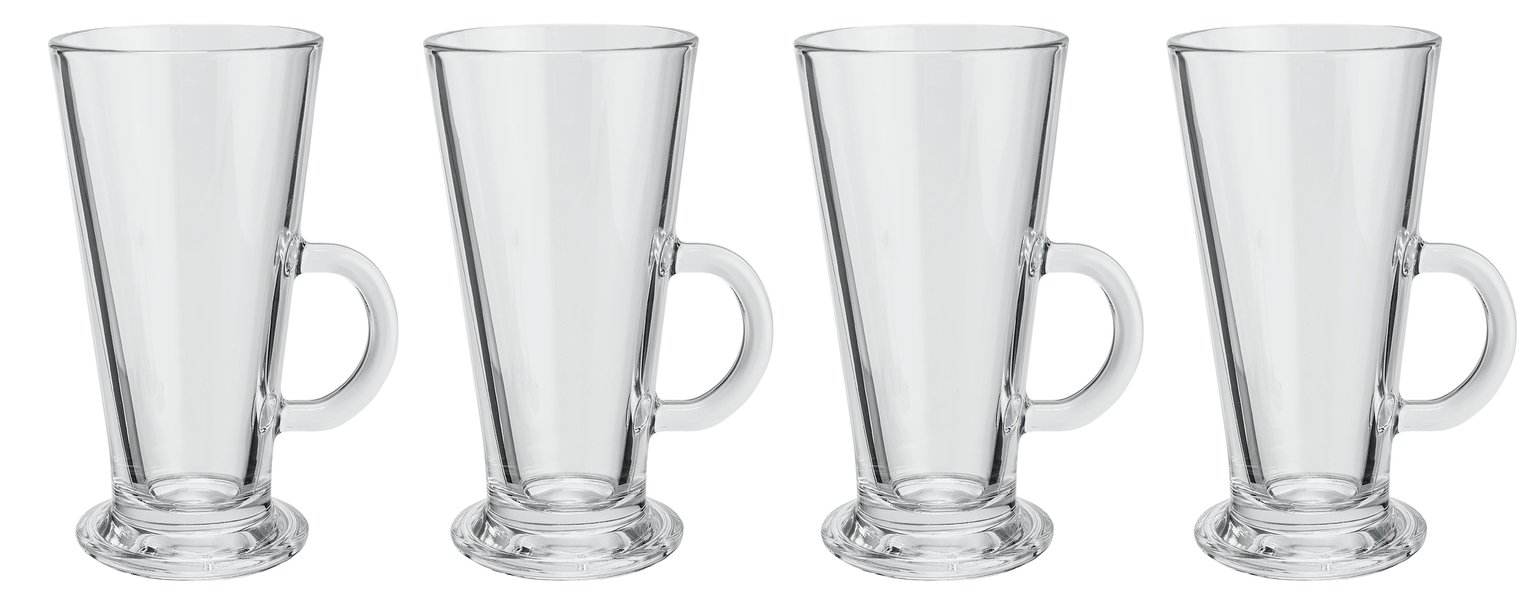 Argos Home Glass Latte Mugs - Set of 4 