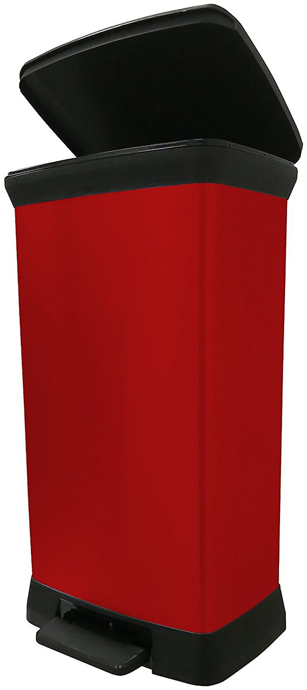 Curver 50 Litre Deco Pedal Bin - Red