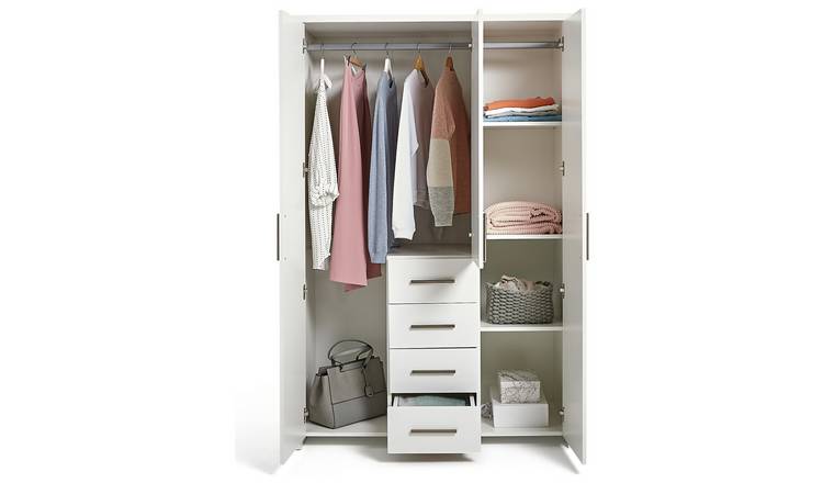 Buy Argos Home Broadway 3 Dr 4Drw Wardrobe - White Gloss | Wardrobes | Argos