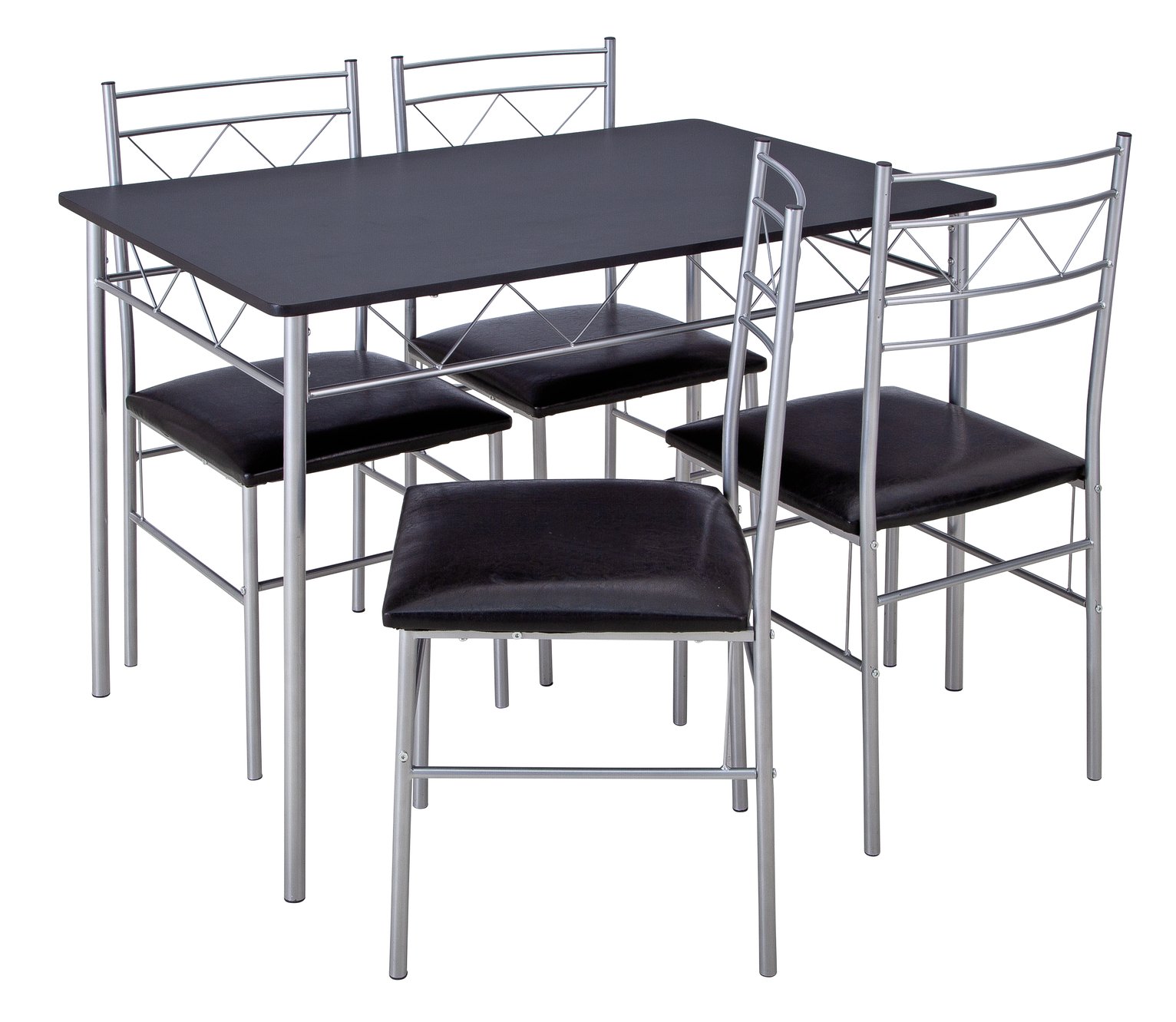 Argos Home Oslo Rectangular Dining Table & 4 Chairs - Black