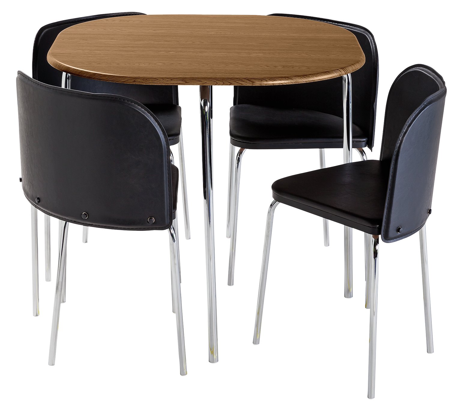 Argos Home Amparo Oak Veneer Dining Table & 4 Chairs - Black