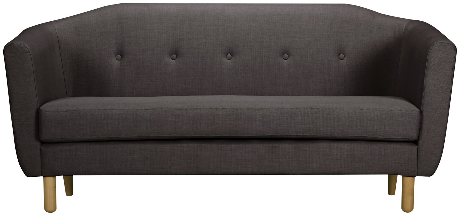Argos Home Elin 3 Seater Fabric Sofa - Charcoal