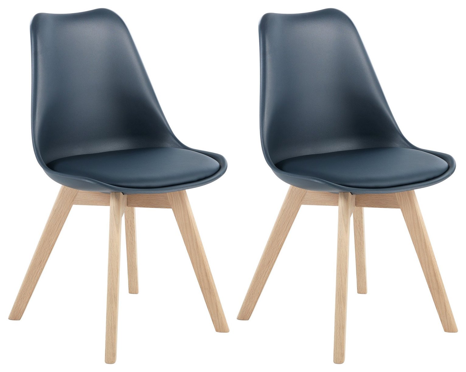 Habitat Jerry Pair of Dining Chairs - Dark Blue