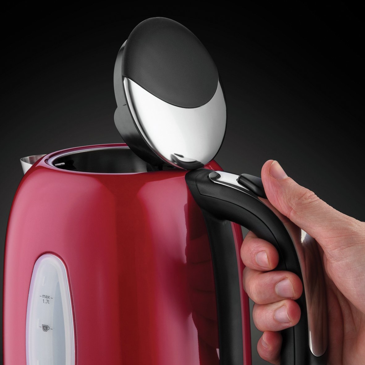 Red Stainless Steel Russell Hobbs 25510 Worcester Kettle