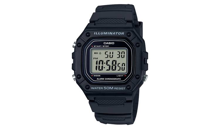 Buy Casio Men s Digital Illuminator Black Resin Strap Watch Men s