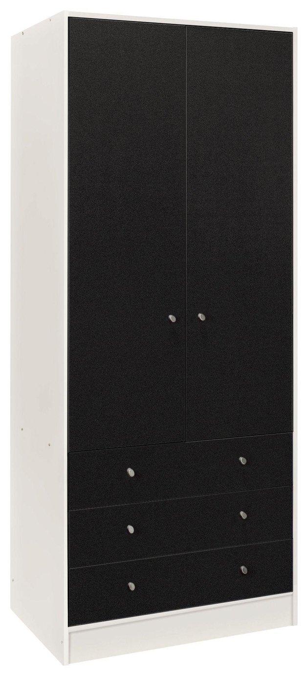 Argos Home Malibu Black White 2 Door 3 Drawer Wardrobe Reviews