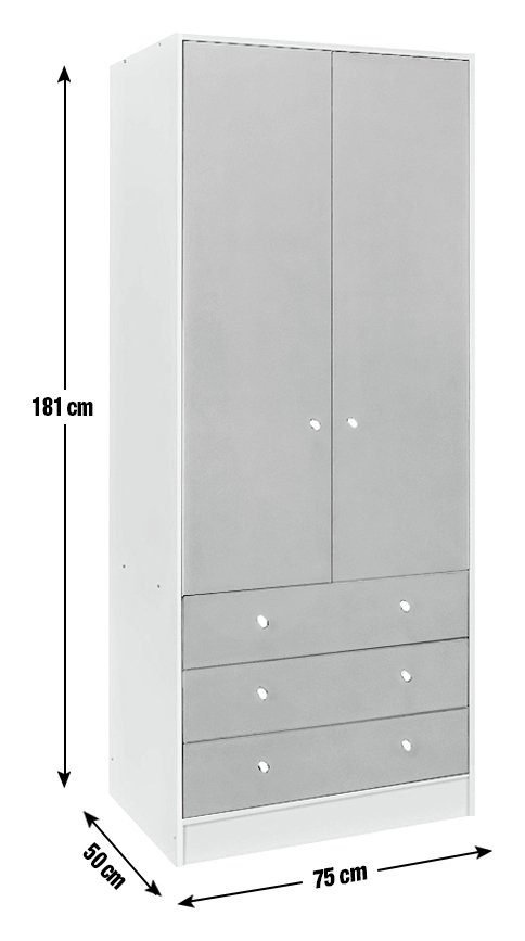 Download Argos Home Malibu 2 Door 3 Drawer Wardrobe