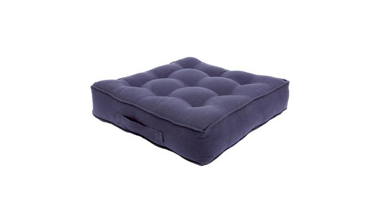 Harbour Housewares Square Armchair Booster Cushion - 50 x 50cm - Navy