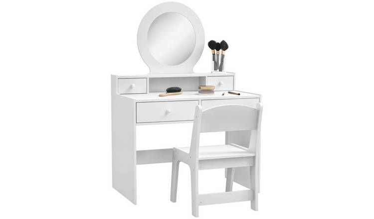 AIYAPLAY 2 Piece Mirror Drawers Vanity Set - White