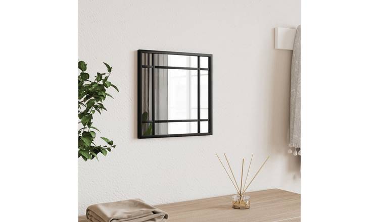 Walplus Square Iron Wall Mirror - Black - 30 x 30 cm