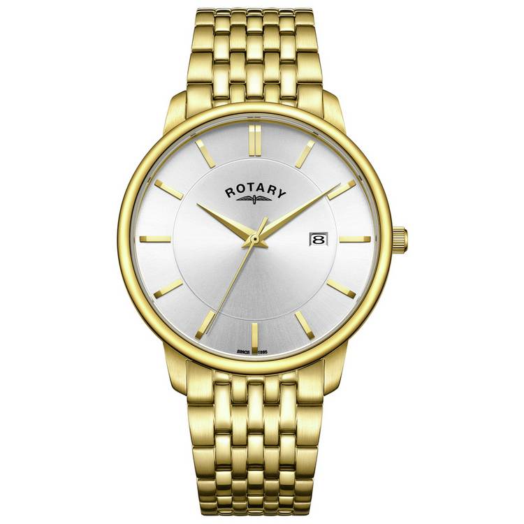 Rotary Men's Gold Plated Stainless Steel Bracelet Watch 0