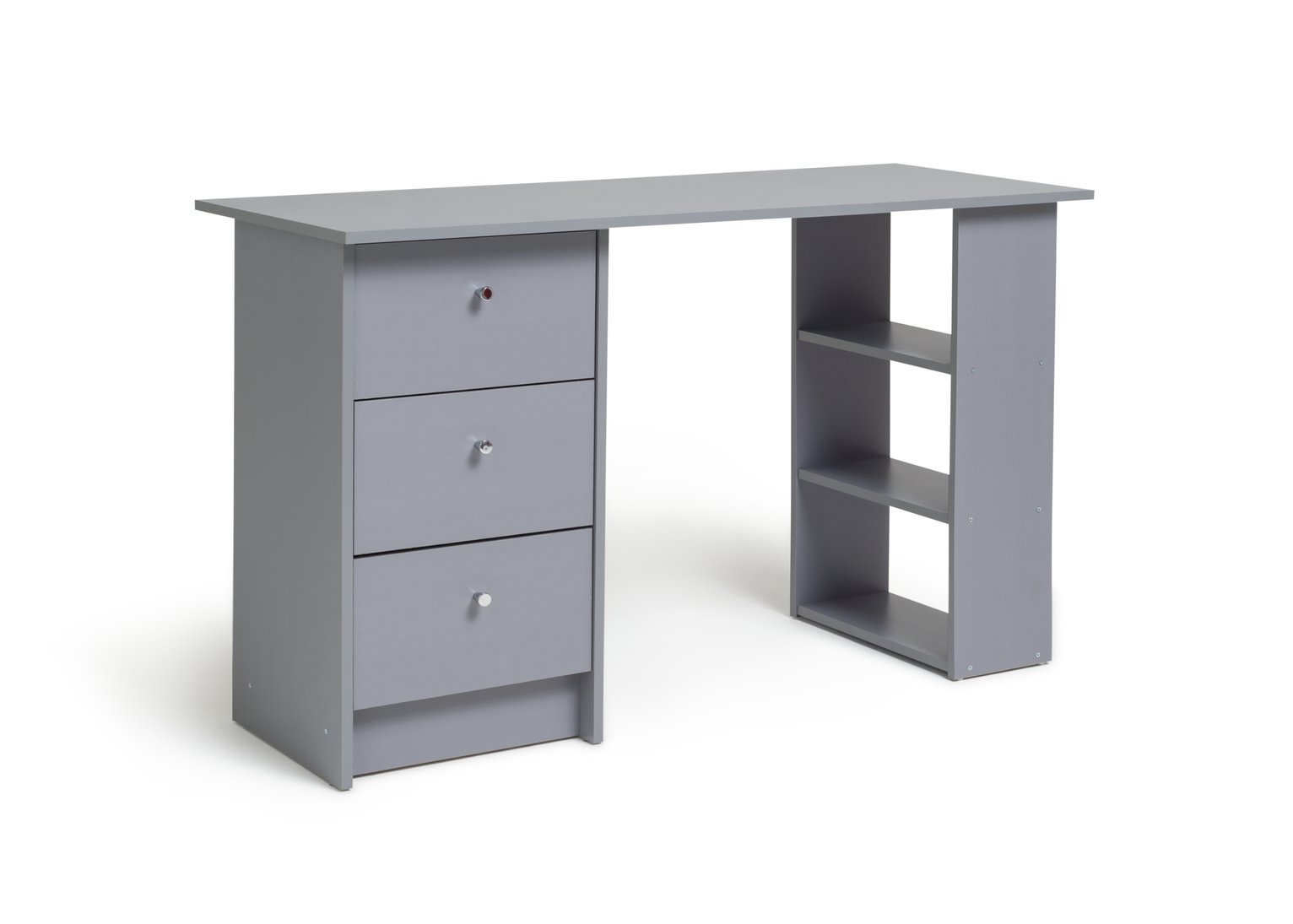 Argos Home Malibu 3 Drawer Office Desk - Grey