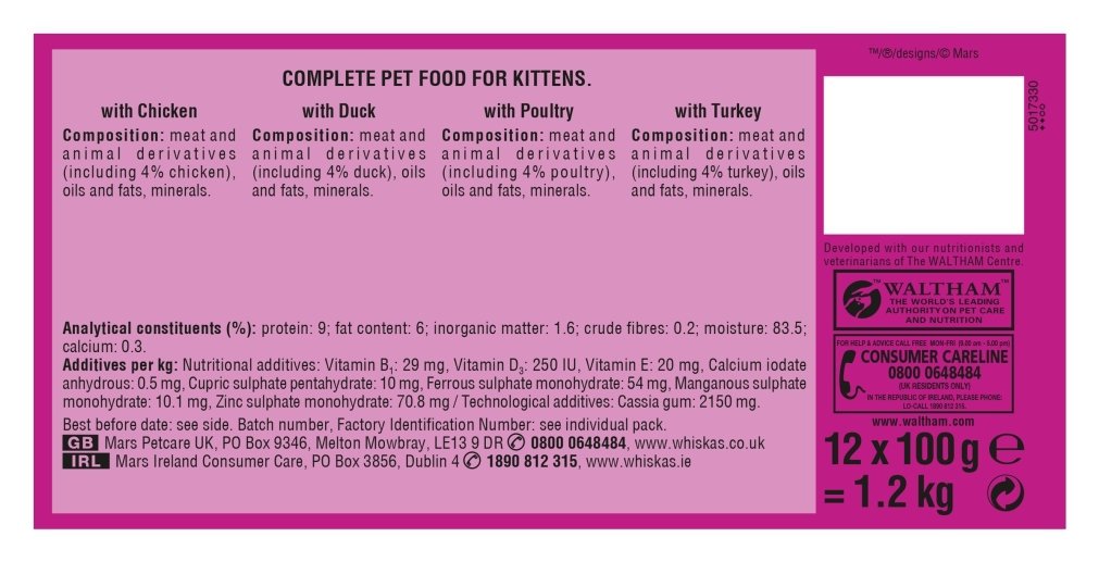 Whiskas Kitten Food Poultry Selection in Gravy 48 Pouches Review