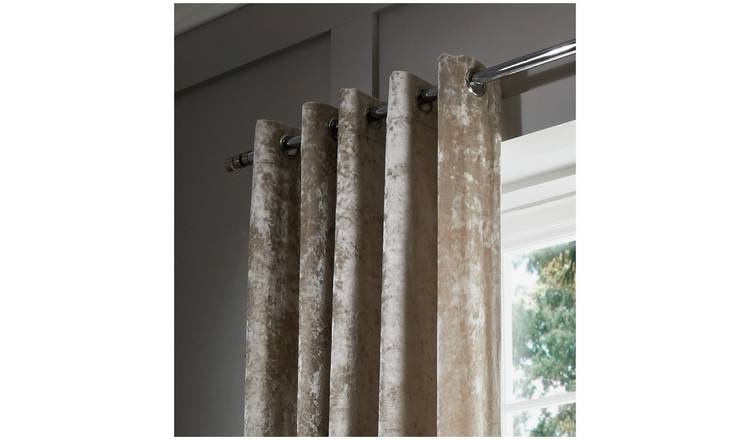 Buy Catherine Lansfield Velvet Curtains 167x183cm Natural